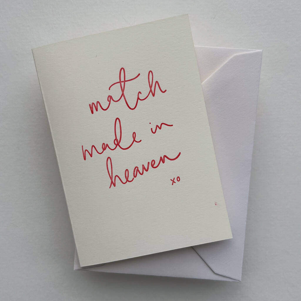 Match made in heaven, valentines card