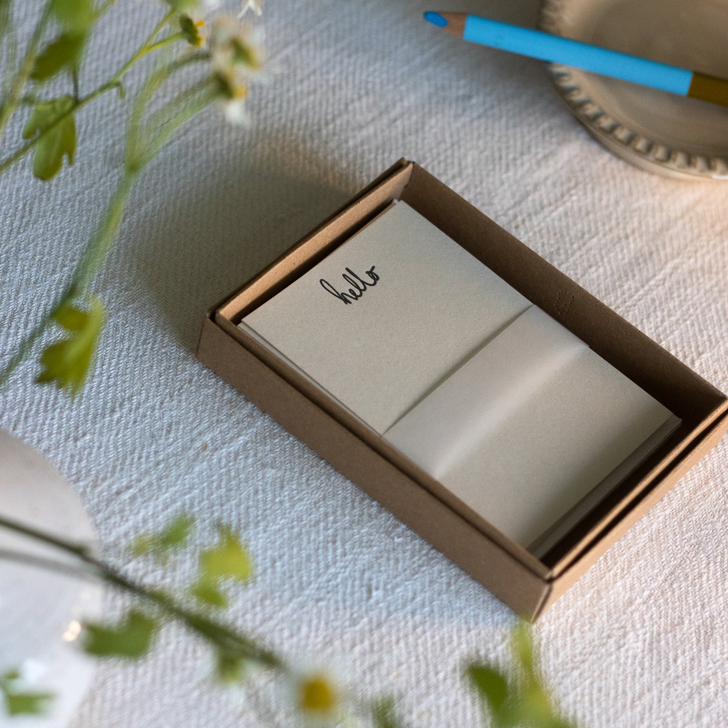 Hello Letter press printed notecards