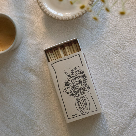 Letterpress Printed Floral Matchbox – Decorative Illustrated Matches