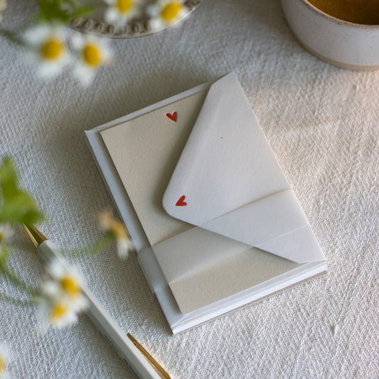 Heart letterpress note cards