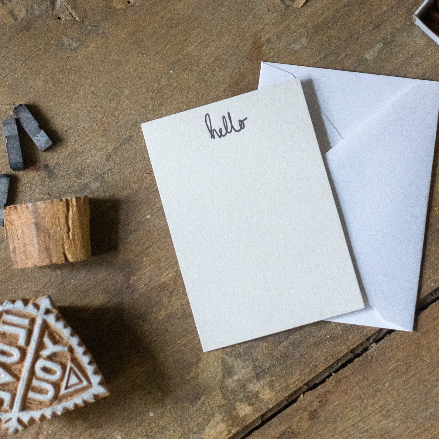 Hello Letter press printed notecards