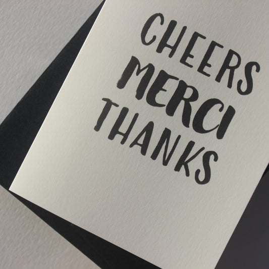 Thank You, Merci, Cheers Card