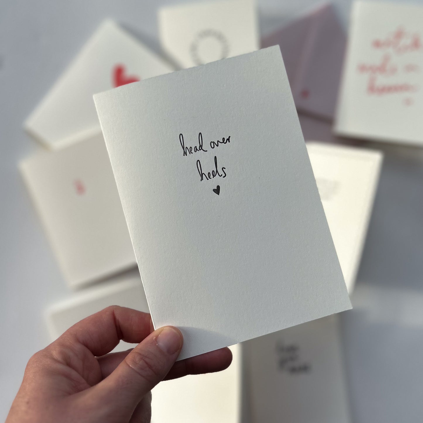 Head Over Heels Hand Screen Printed Romantic Card