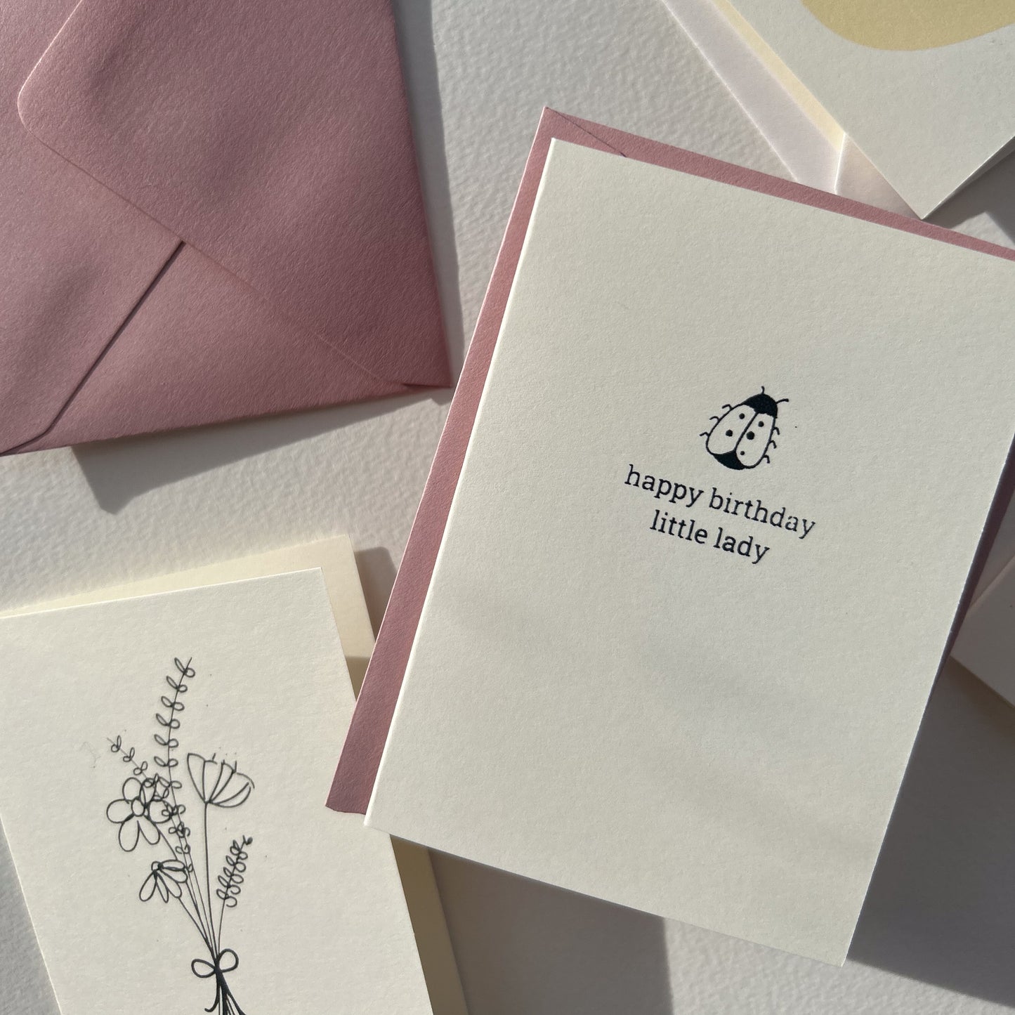Hand Printed Ladybird Birthday Card