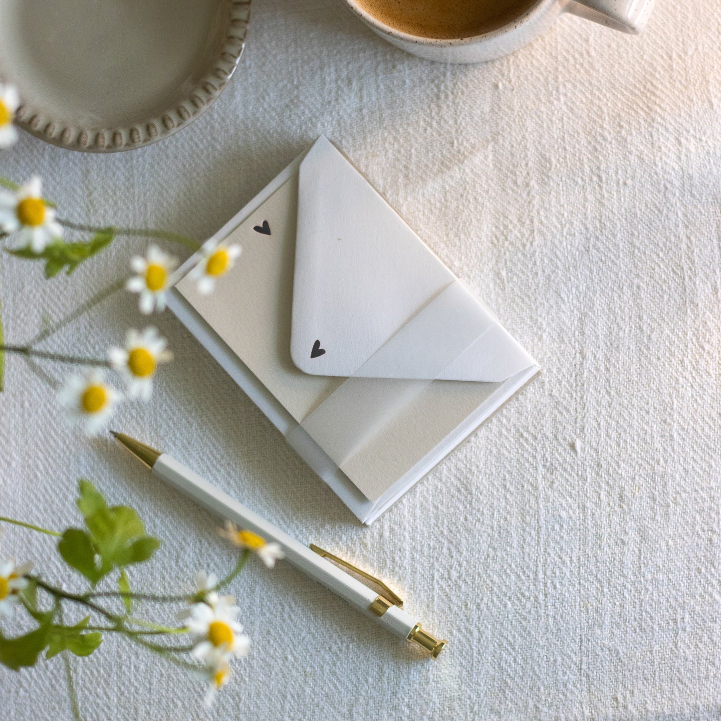 Heart letterpress note cards