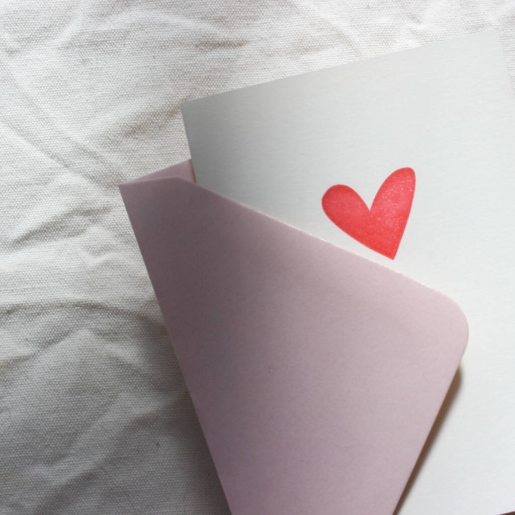 Handprinted Red Heart Mini Card