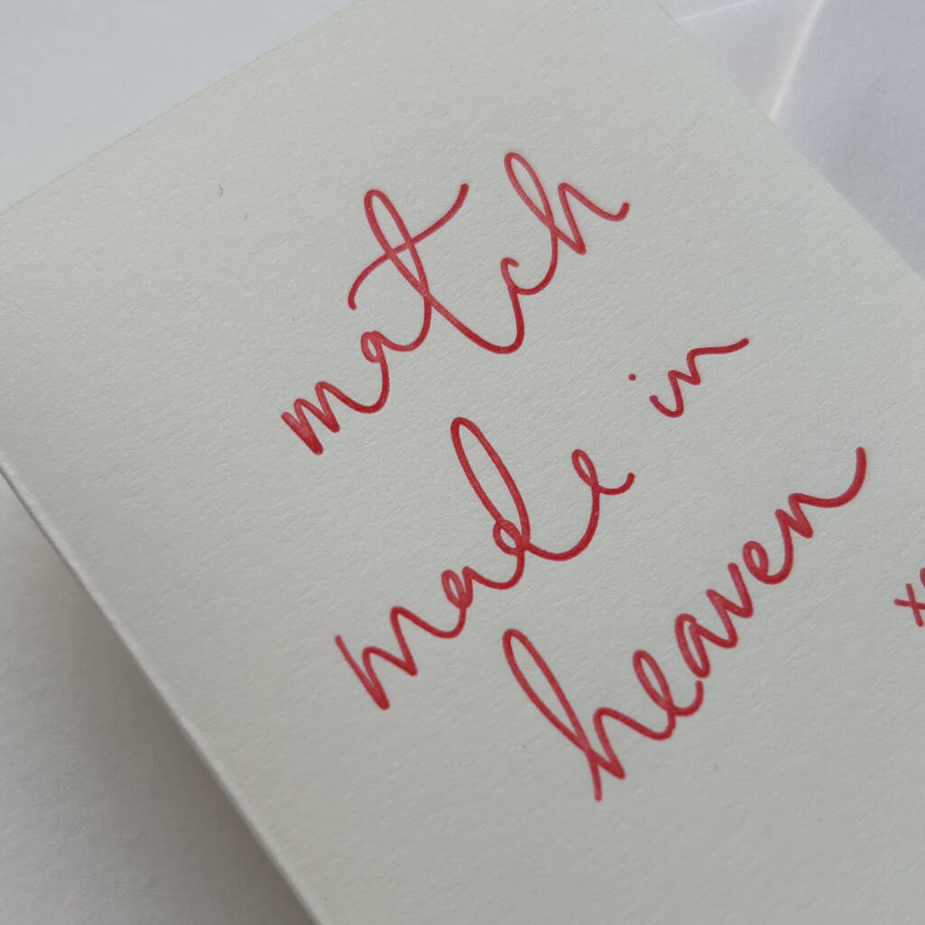 Match made in heaven, valentines card