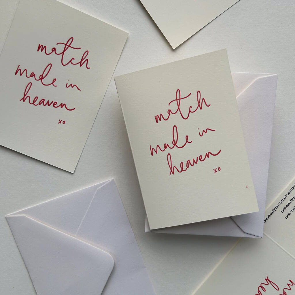 Match made in heaven, valentines card