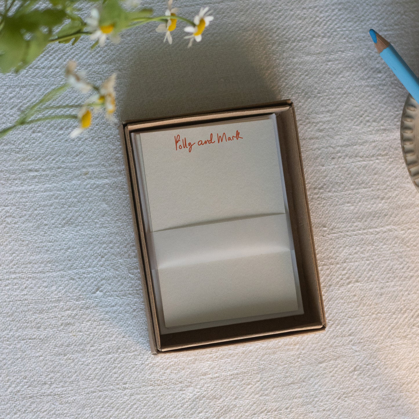 Personalised Notelets, Letter Press Printed Stationery Set